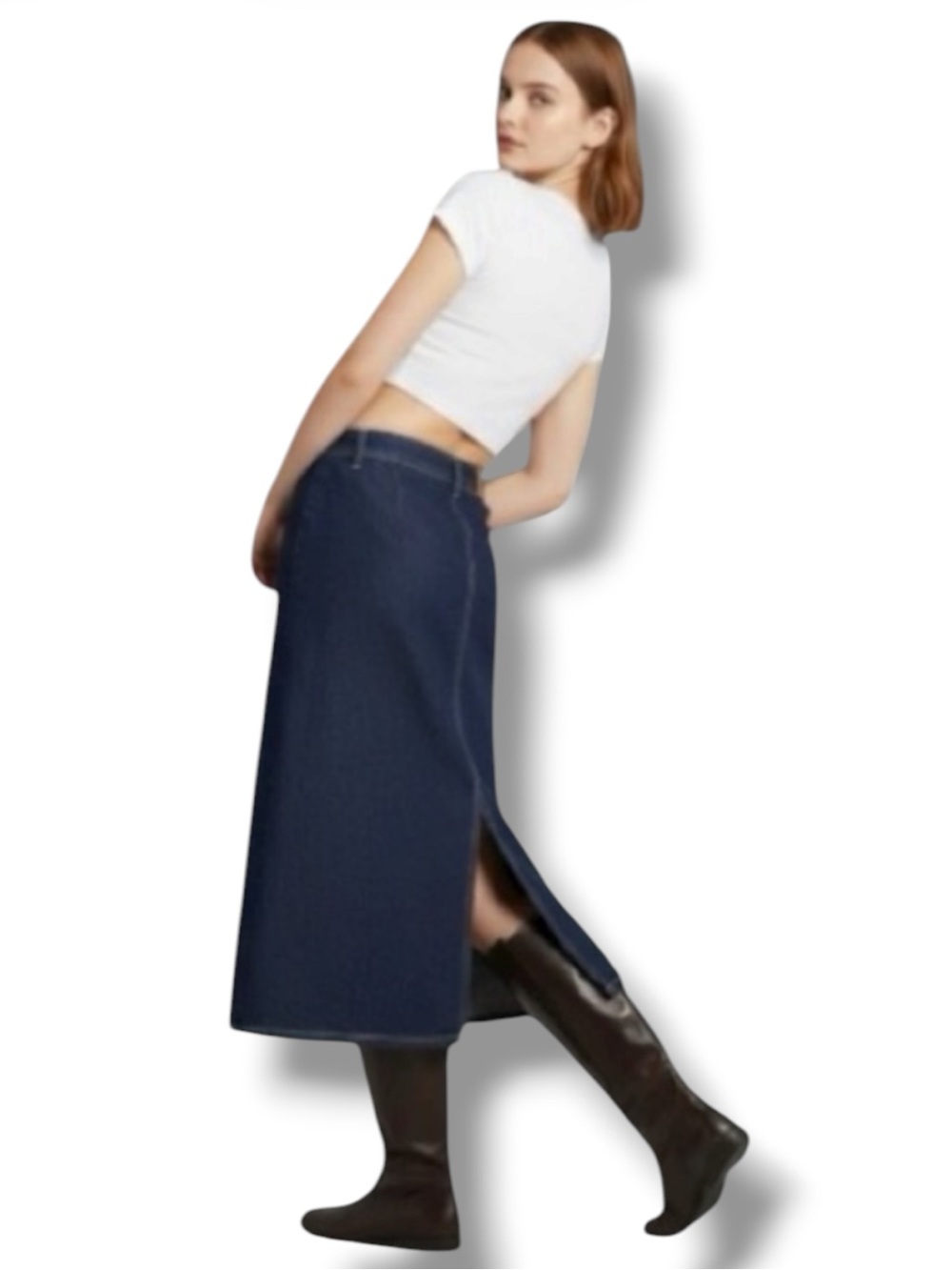 Cato Dark Wash Denim Women’s 12 Long Jeans Skirt Midi Modest Business Casual